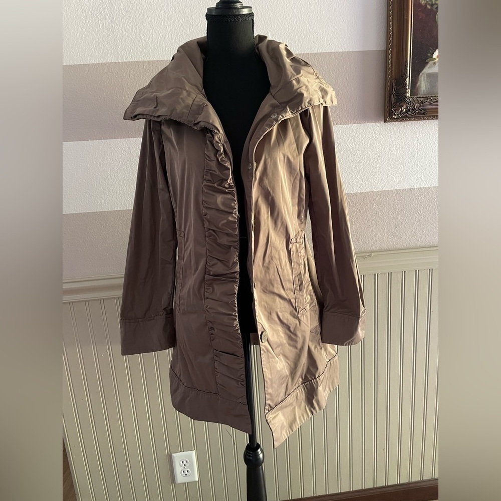RAINFOREST Tan Trench Coat thermo water resistant raincoat size XS